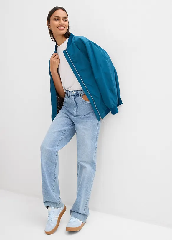 Blouson aviateur large &agrave; doublure l&eacute;opard, bonprix