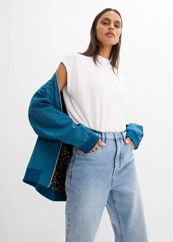 Blouson aviateur large &agrave; doublure l&eacute;opard, bonprix