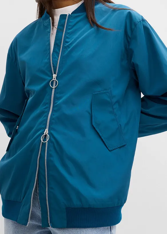 Blouson aviateur large &agrave; doublure l&eacute;opard, bonprix