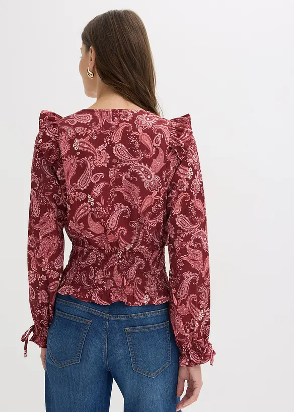Blouse &agrave; volants et smocks, bonprix