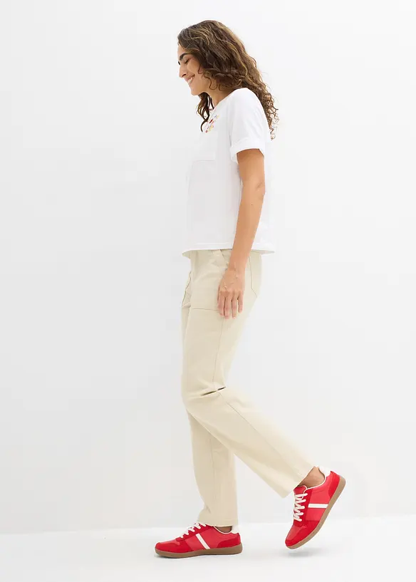 Pantalon en twill raccourci, bonprix