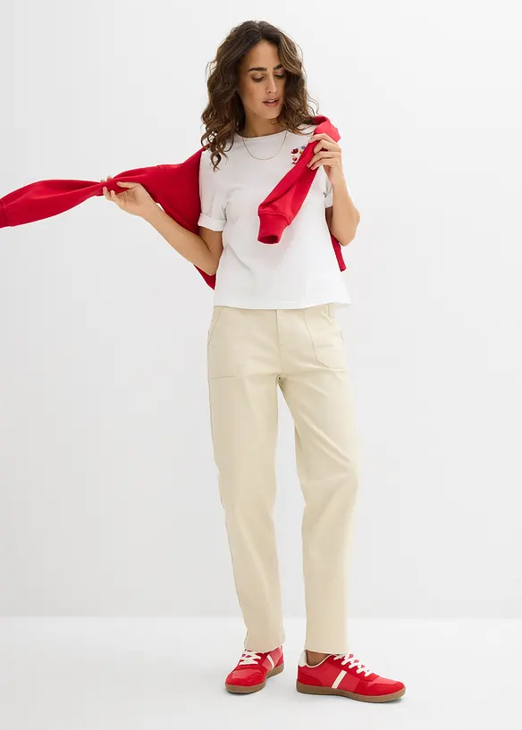 Pantalon en twill raccourci, bonprix