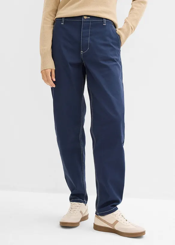 Pantalon en twill barrel, bonprix