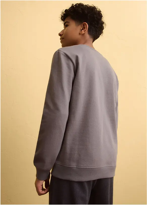 Sweat-shirt doux en coton m&eacute;lang&eacute;, bonprix