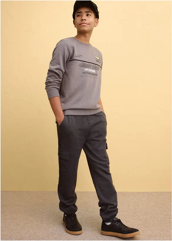 Sweat-shirt doux en coton m&eacute;lang&eacute;, bonprix