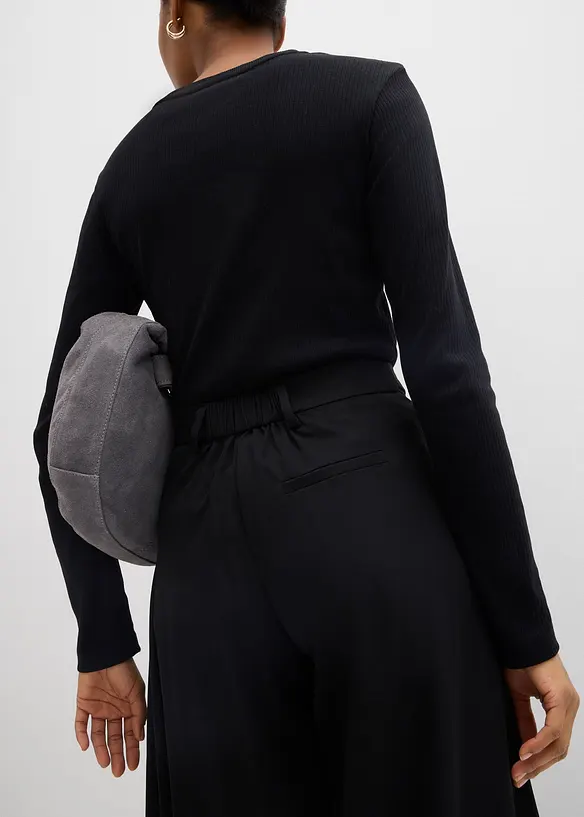 Pantalon large &agrave; taille &eacute;lastiqu&eacute;e, bonprix