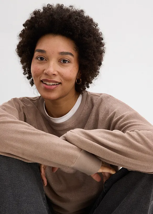 T-shirt manches longues en &eacute;ponge, bonprix