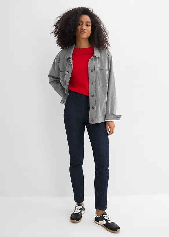 Jean slim taille haute, cropped, bonprix