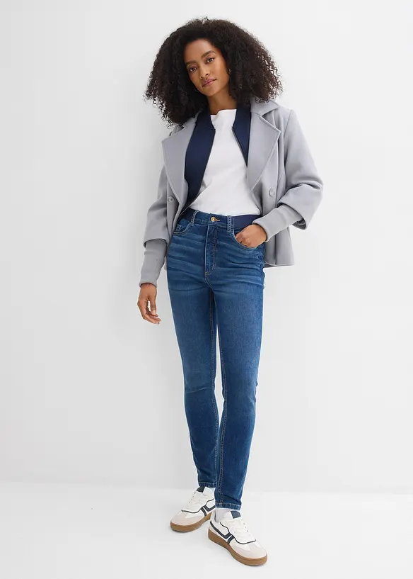 Jean skinny &agrave; taille haute et &eacute;lastiqu&eacute;e, bonprix