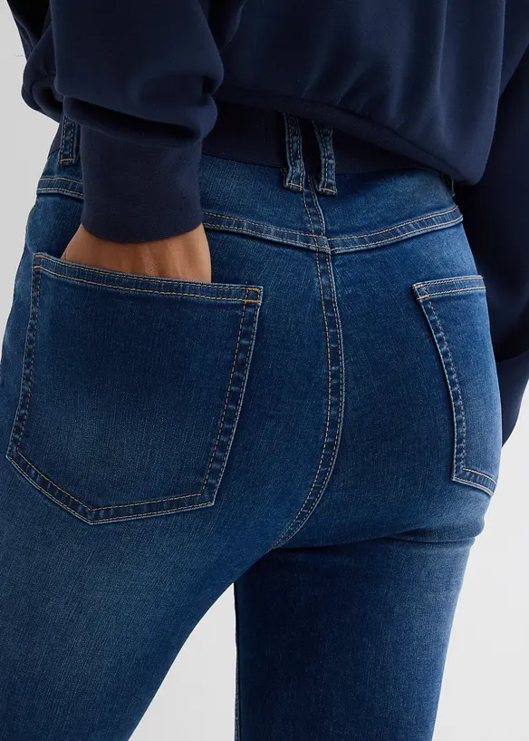 Jean skinny &agrave; taille haute et &eacute;lastiqu&eacute;e, bonprix
