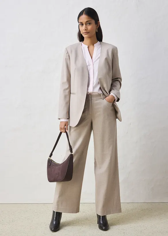 Blazer doux sans col, bonprix