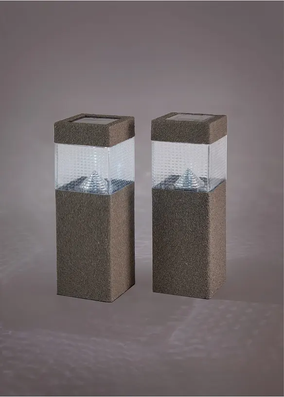 Lot de 2 lampes d&eacute;co solaires pour le chemin, bonprix