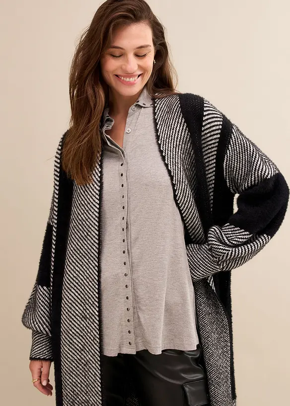 Gilet long en maille, bonprix