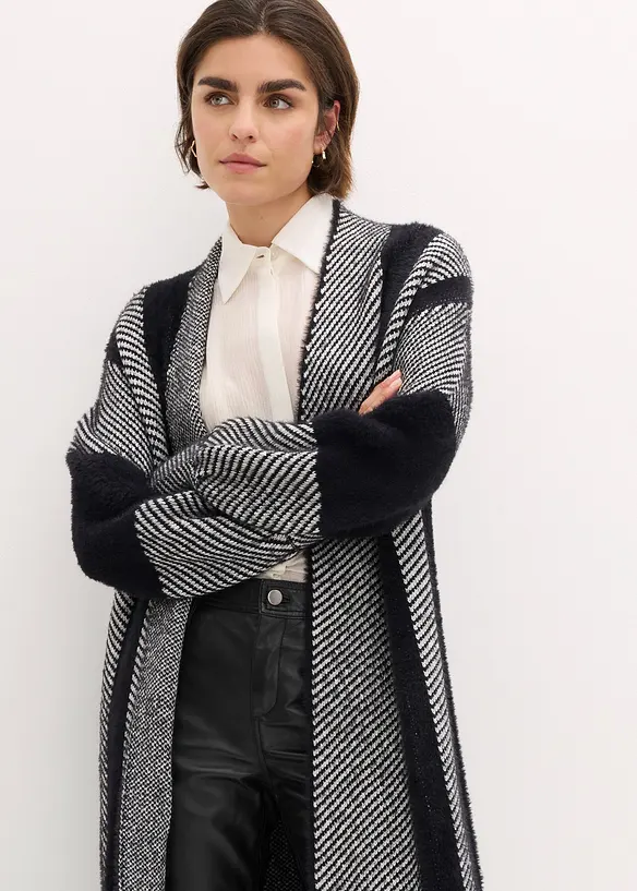 Gilet long en maille, bonprix