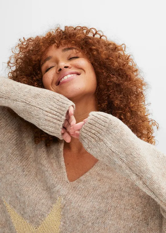 Pull motif &eacute;toile, bonprix