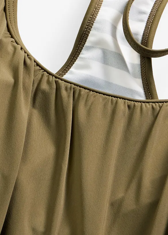 Tankini long (ens. 2 pces) effet superpos&eacute;, bonprix