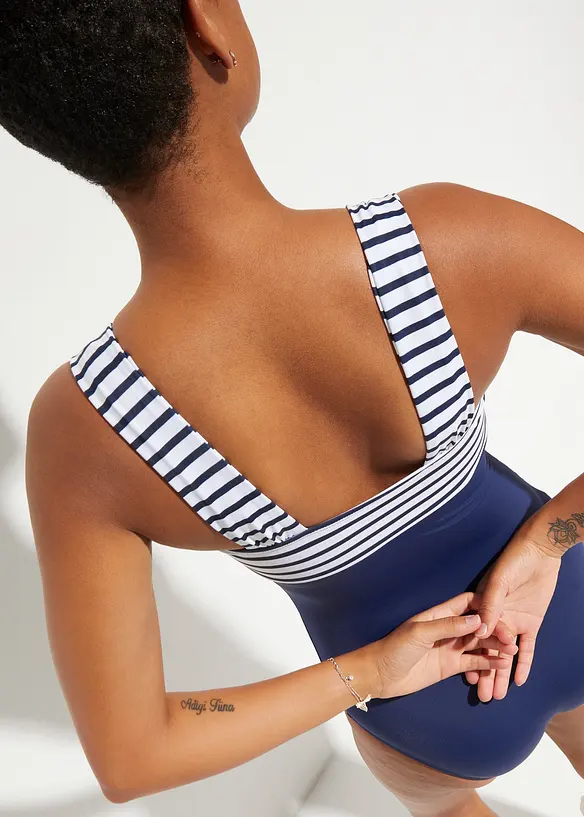 Maillot 1 pi&egrave;ce sculptant &agrave; bretelles larges, maintien mod&eacute;r&eacute;, bonprix