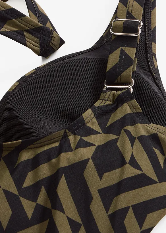 Maillot 1 pi&egrave;ce sculptant &agrave; col en V, maintien l&eacute;ger, bonprix