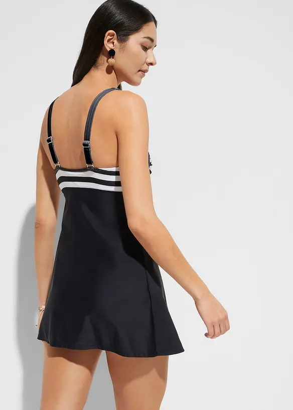 Tankini long (ens. 2 pces) avec bas de maillot taille haute, bonprix