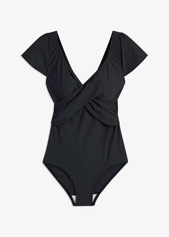 Maillot 1 pi&egrave;ce sculptant style crois&eacute;, maintien l&eacute;ger, bonprix