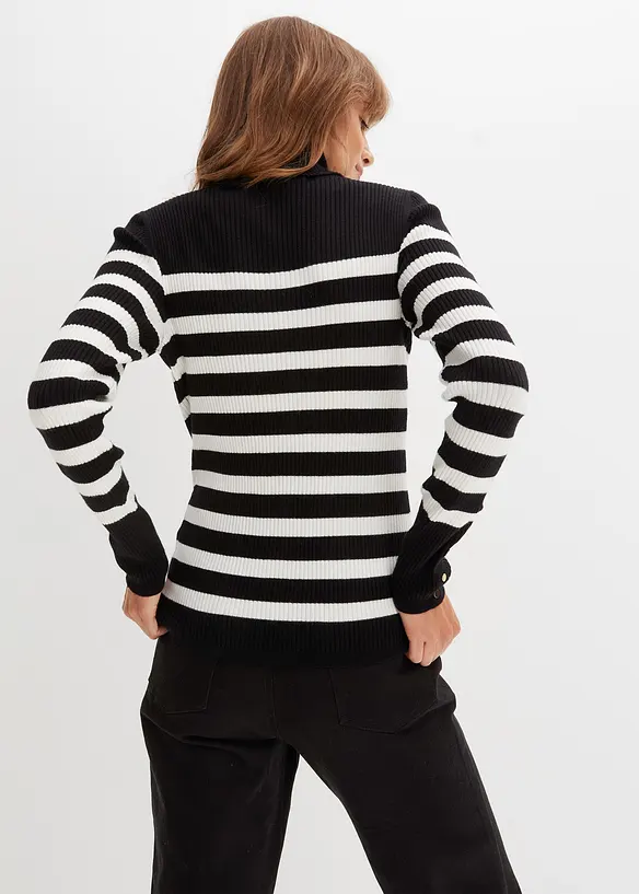 Pull col roul&eacute; en viscose m&eacute;lang&eacute;e, bonprix