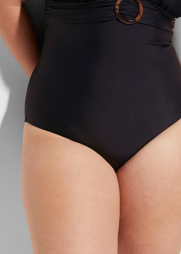 Maillot 1 pi&egrave;ce sculptant, maintien l&eacute;ger, encolure V, bonprix