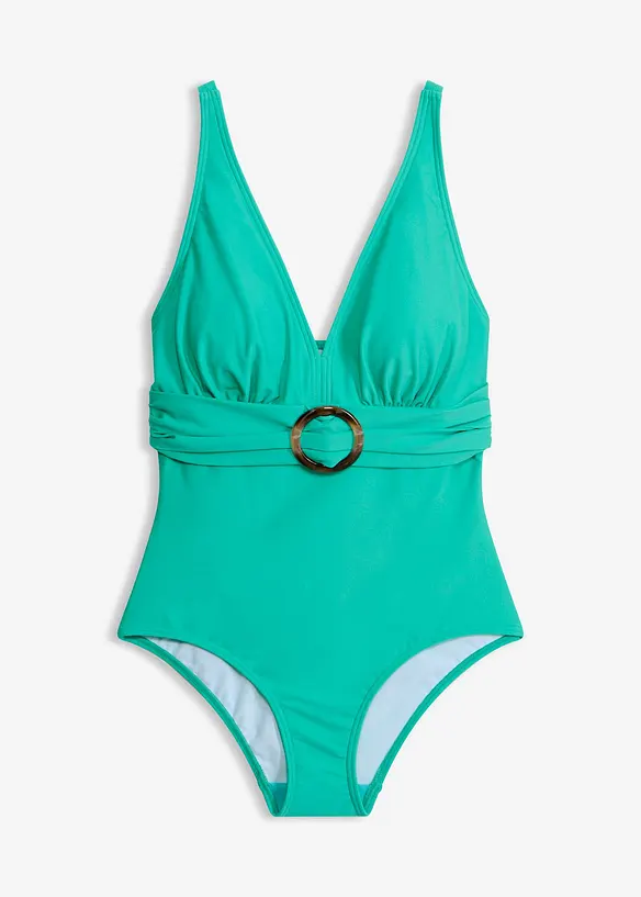 Maillot 1 pi&egrave;ce sculptant, maintien l&eacute;ger, encolure V, bonprix