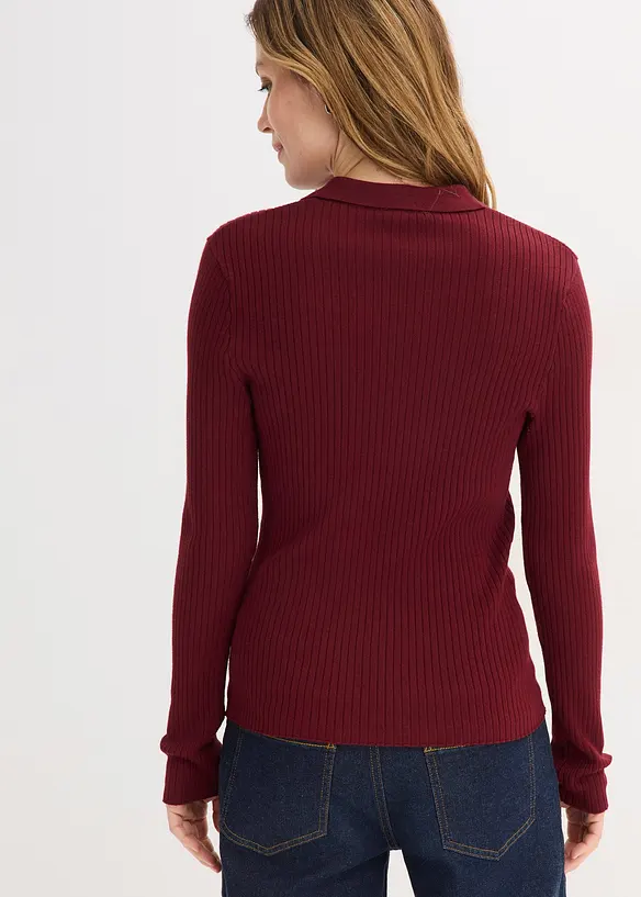 Polo en fine maille &agrave; boutons, bonprix