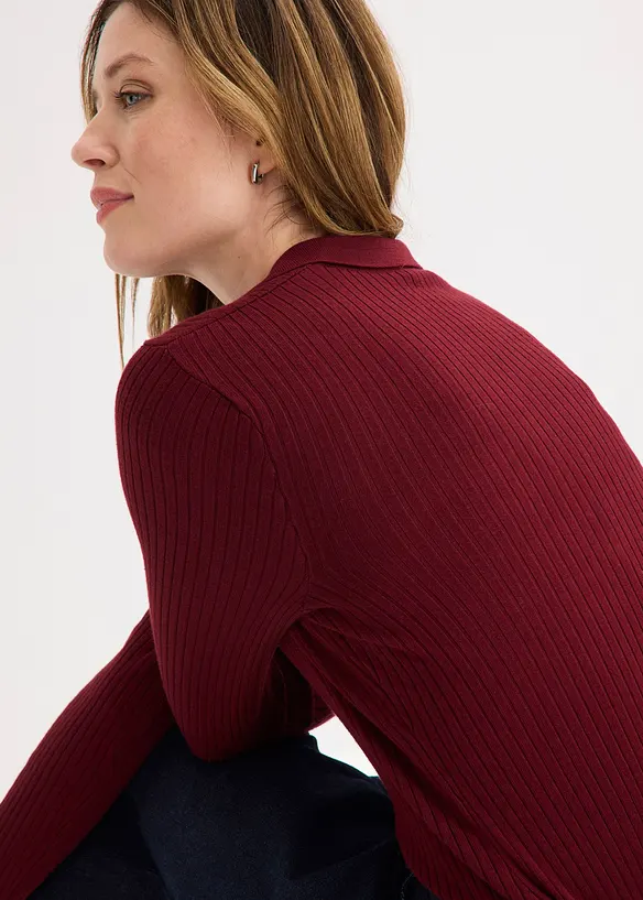 Polo en fine maille &agrave; boutons, bonprix