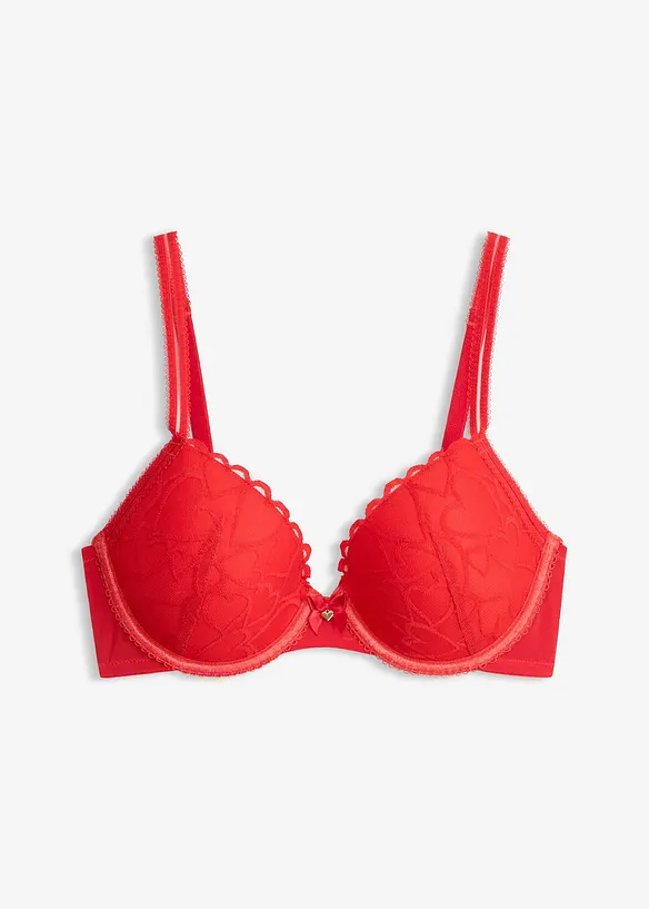 Soutien-gorge &agrave; coques en dentelle c&oelig;urs, bonprix