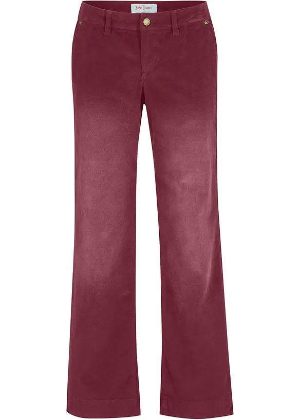 Pantalon large en velours c&ocirc;tel&eacute; extensible, bonprix