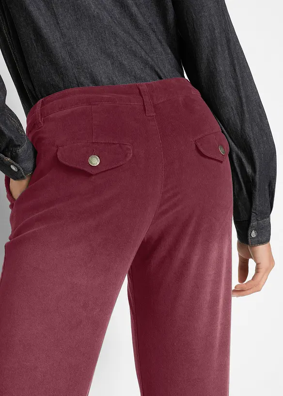 Pantalon large en velours c&ocirc;tel&eacute; extensible, bonprix