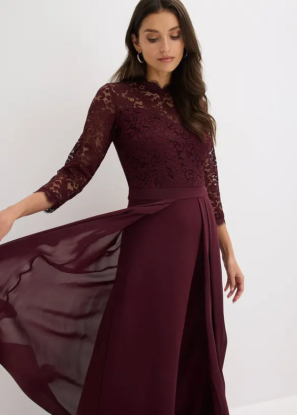 Robe longue avec dentelle, bonprix
