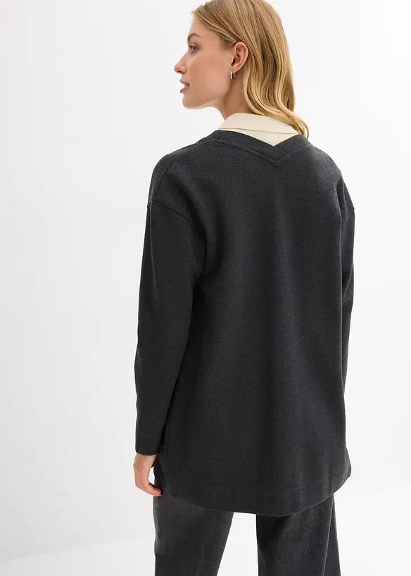 Gilet long en sweat doux, bonprix