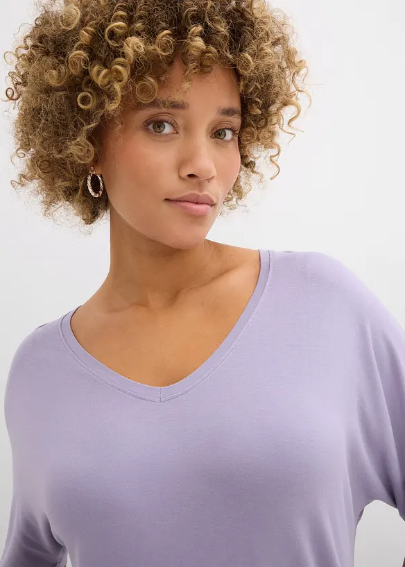 T-shirt long en viscose extensible, bonprix