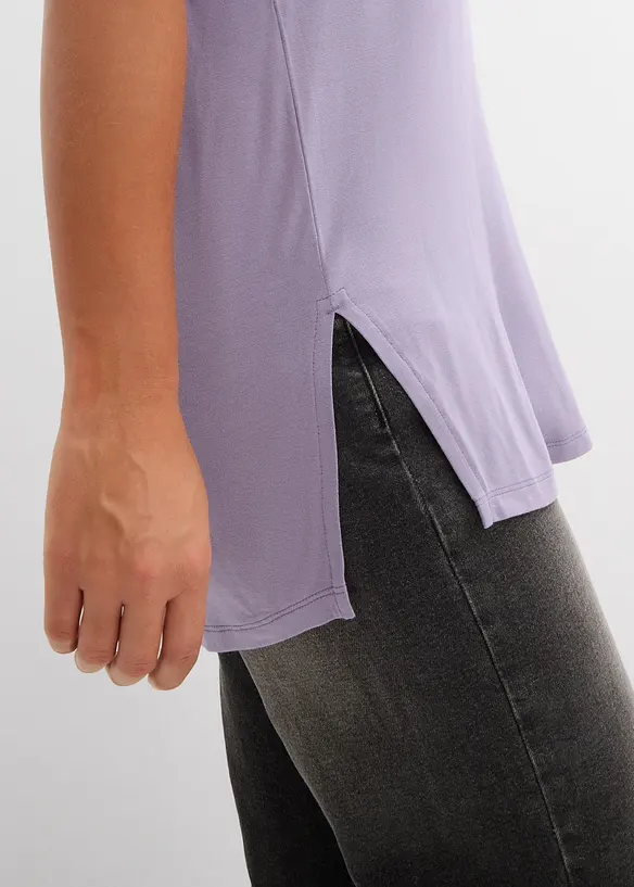 T-shirt long en viscose extensible, bonprix