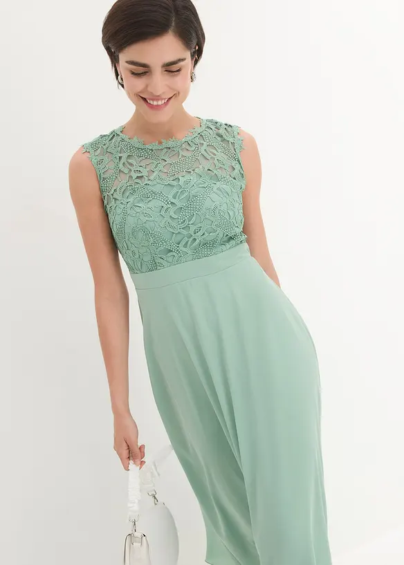 Robe longue avec dentelle, bonprix