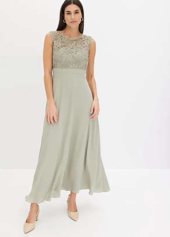 Robe longue avec dentelle, bonprix