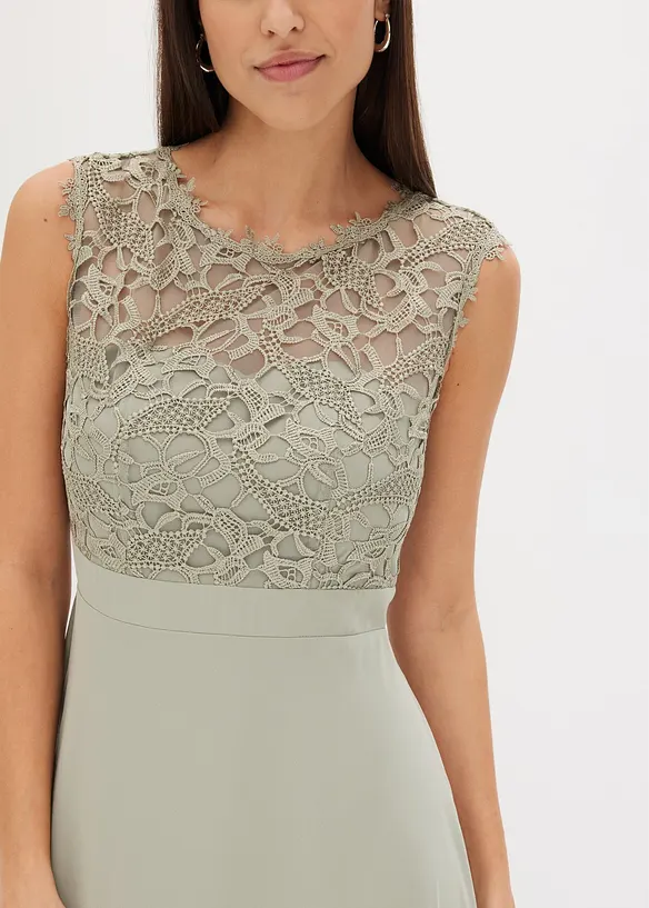 Robe longue avec dentelle, bonprix