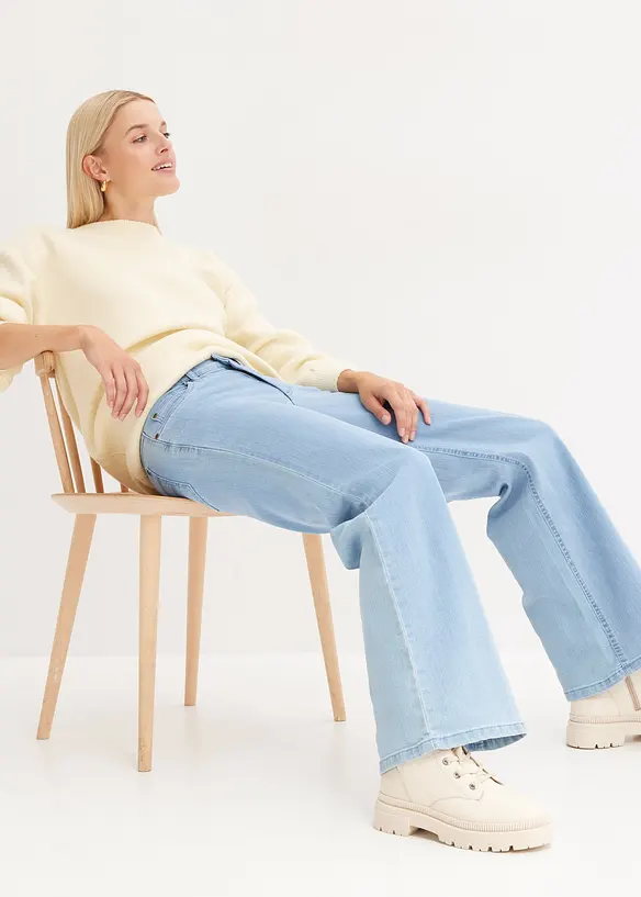 Jean large taille mi-haute, extensible, bonprix