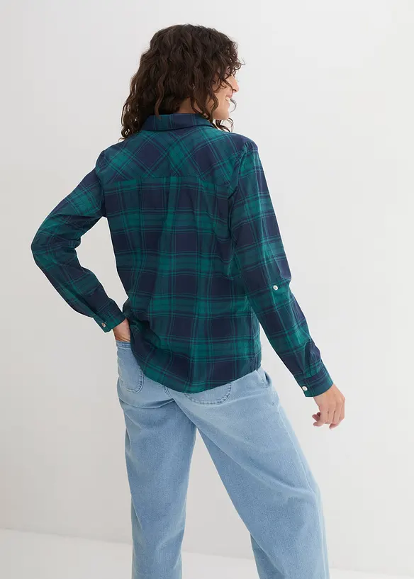 Chemisier &agrave; carreaux 100% coton, bonprix