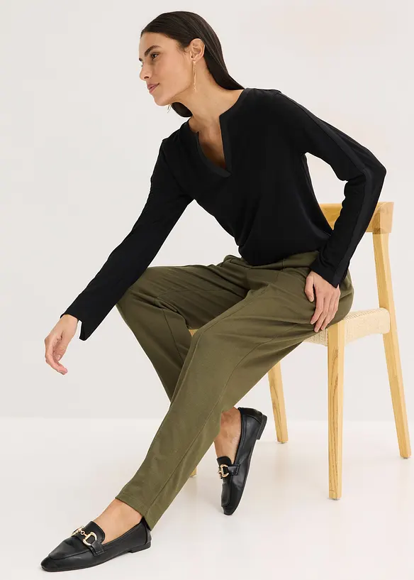 Pantalon &eacute;lastiqu&eacute; avec nervures devant, bonprix