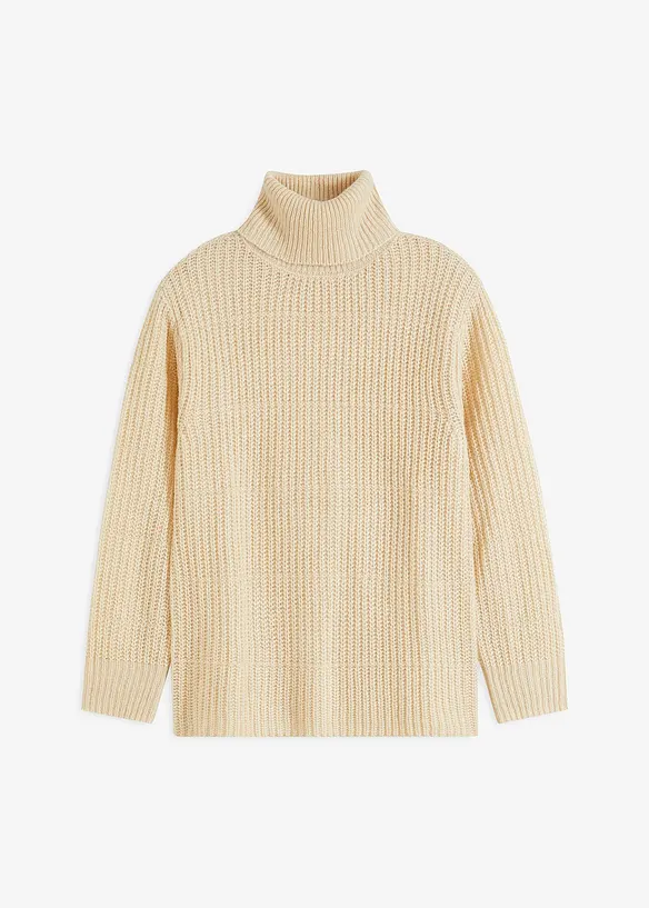 Pull en maille &agrave; col roul&eacute;, bonprix