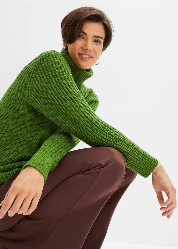 Pull en maille &agrave; col roul&eacute;, bonprix