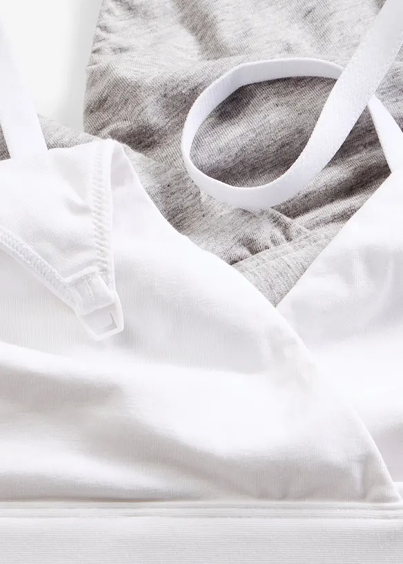 Lot de 2 soutiens-gorge d&rsquo;allaitement coton sans armatures, bonprix