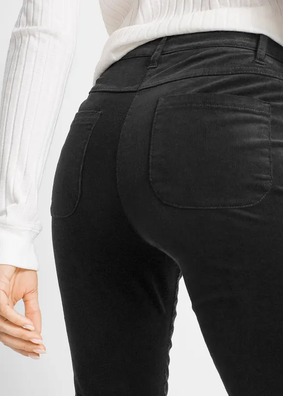 Pantalon slim en velours c&ocirc;tel&eacute; extensible, bonprix