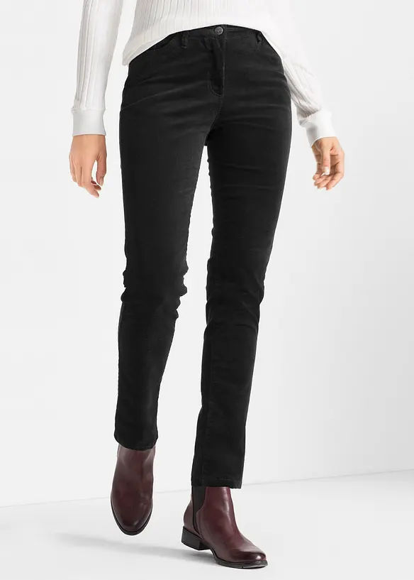 Pantalon slim en velours c&ocirc;tel&eacute; extensible, bonprix