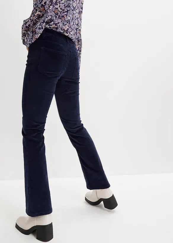 Pantalon bootcut en velours c&ocirc;tel&eacute; extensible, bonprix