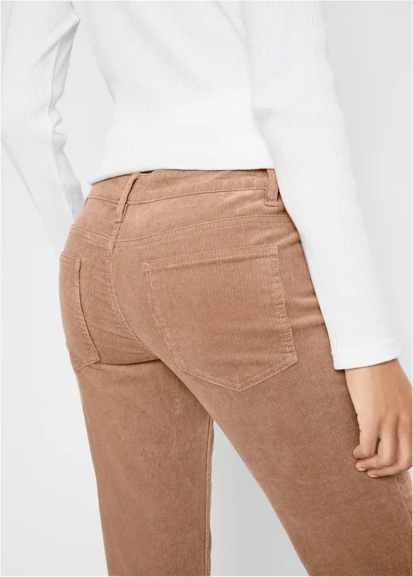 Pantalon bootcut en velours c&ocirc;tel&eacute; extensible, bonprix