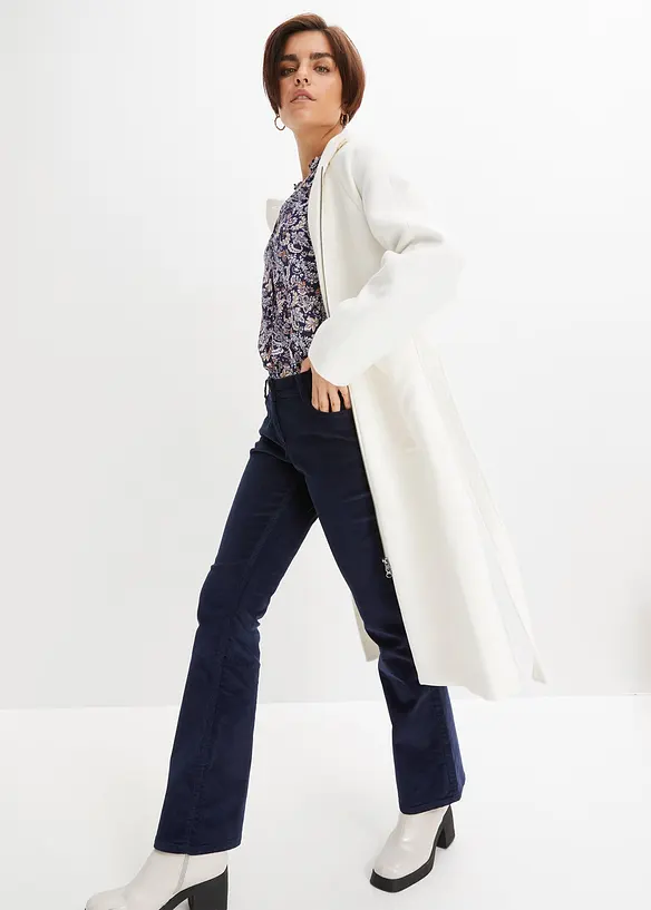 Pantalon bootcut en velours c&ocirc;tel&eacute; extensible, bonprix